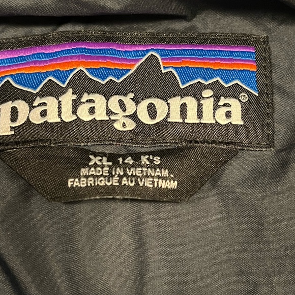 Like New Patagonia Girls Nano Puff Jacket 14 XL in Current Blue wind resistant - Picture 4 of 5